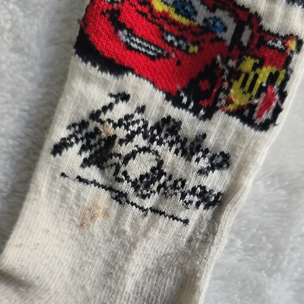 Disney Cars Lightning McQueen Checkered Socks - Red, Black, White